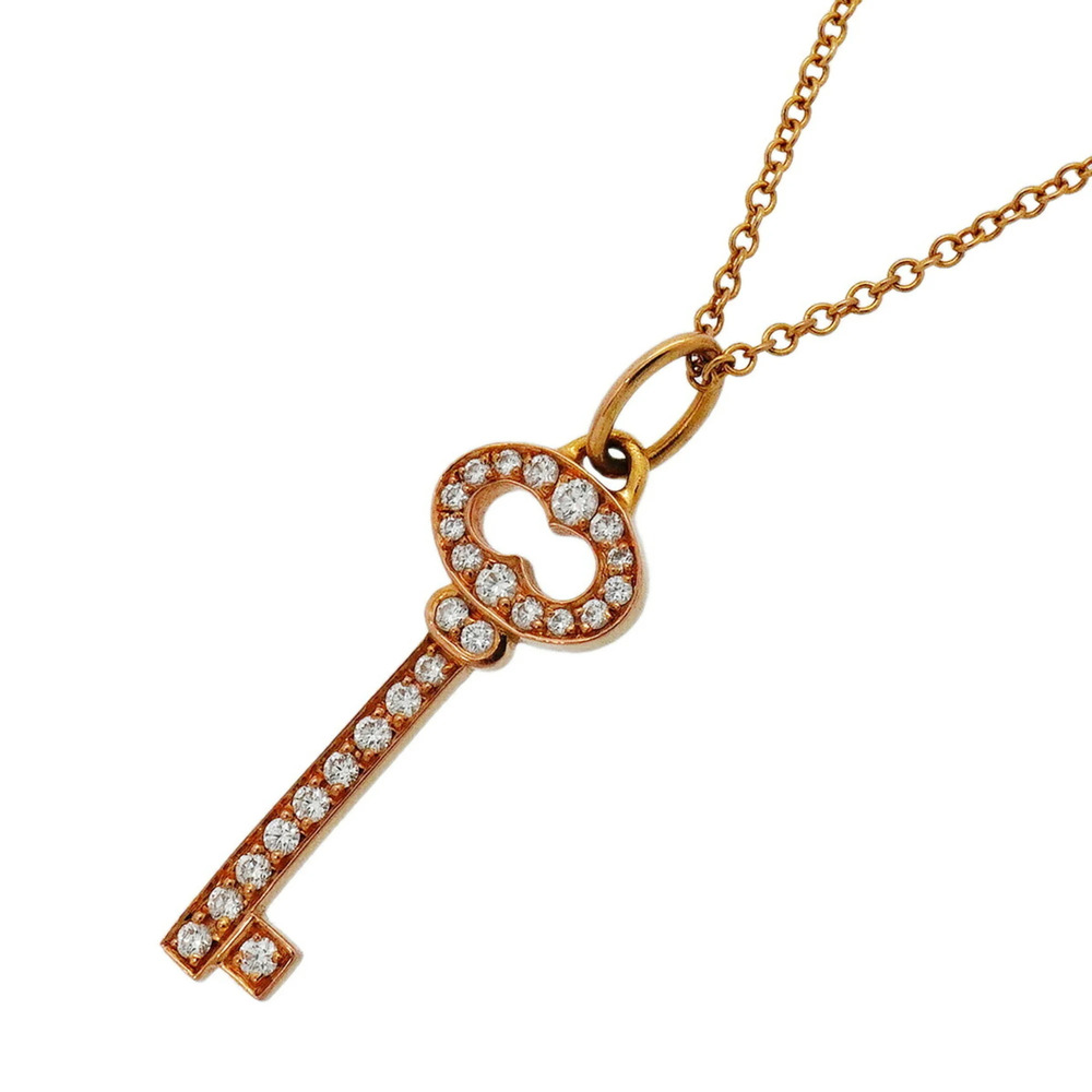 Tiffany & Co. Oval Key Necklace, 18K Pink Gold, Diamond, Women's
